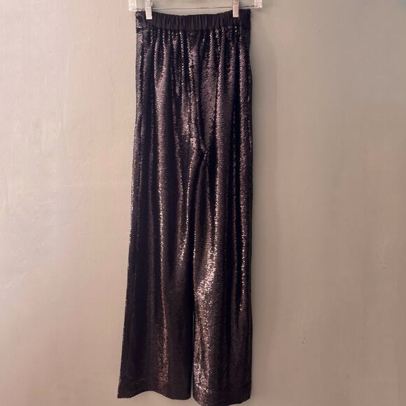 Ted Baker Milleit Sequined Wide Leg Pants In Black NWT - Picture 4 of 10